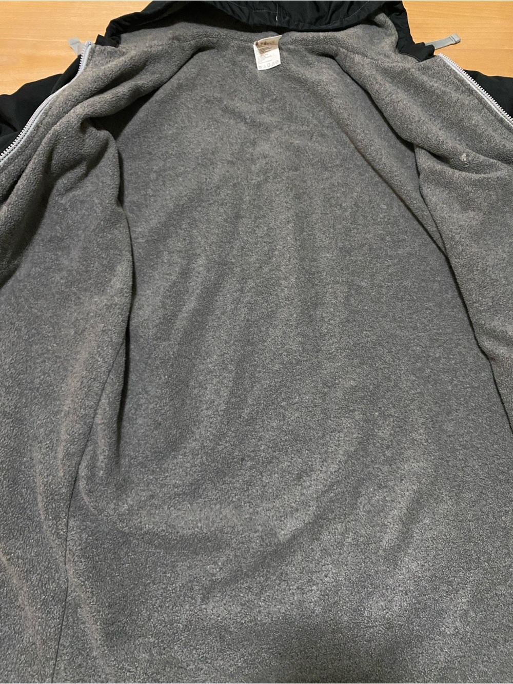 Speedo Swim Parka XSmall XS Unisex Black Gray Fleece-Lined Hooded Jacket - Picture 7 of 11